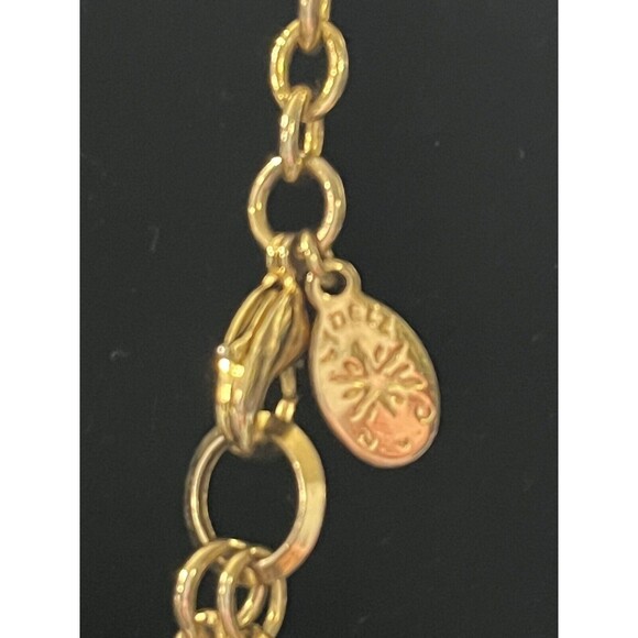 Vintage Statement Pale Pink Stone Cluster Necklace Dell Adjustable Chain - Picture 5 of 5